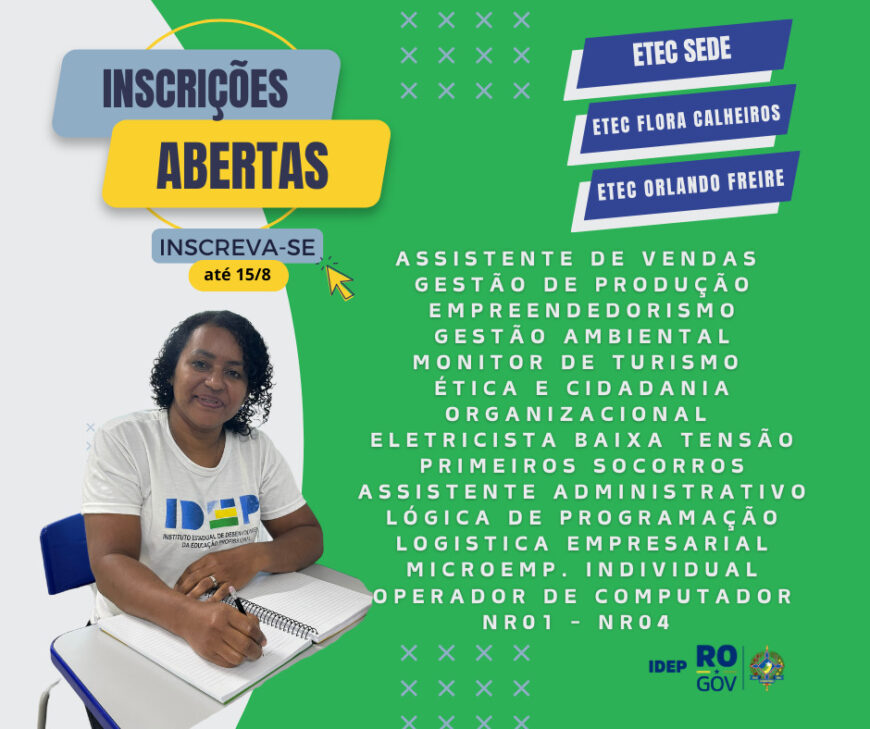 Cursos Presenciais – Formação Inicial e Qualificação Profissional – INSCRIÇÕES ABERTAS ATÉ 15/8!